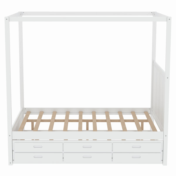 Red Barrel Studio® Queen Size Canopy Storage Bed with Twin Size Trundle